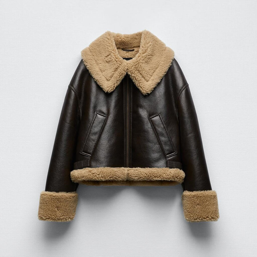 BROWN FAUX JACKET